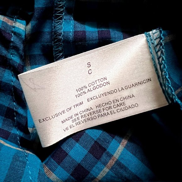 L.e.i. Blue Button Down Ruffle Plaid Top (S) - Picture 5 of 8